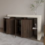 Hanah Home Consola Beliz - Travertino, Walnut